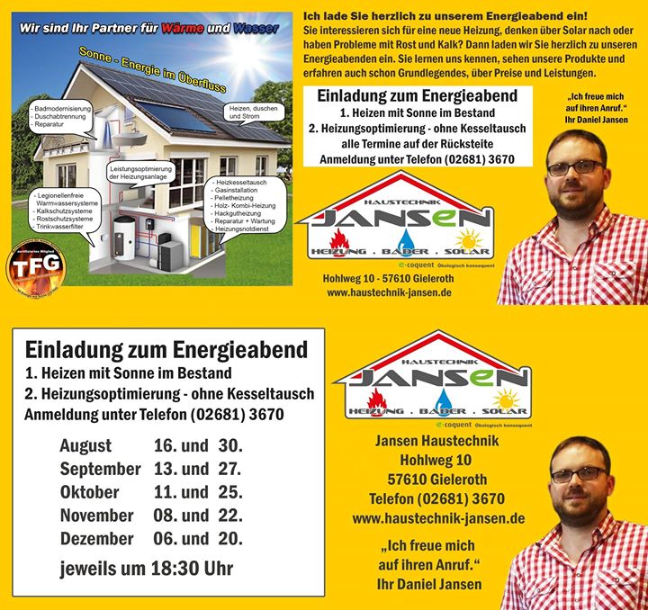 Nach der Sommerpause geht es weiter! Die Termine für unsere Energieabende stehen fest. Wir…